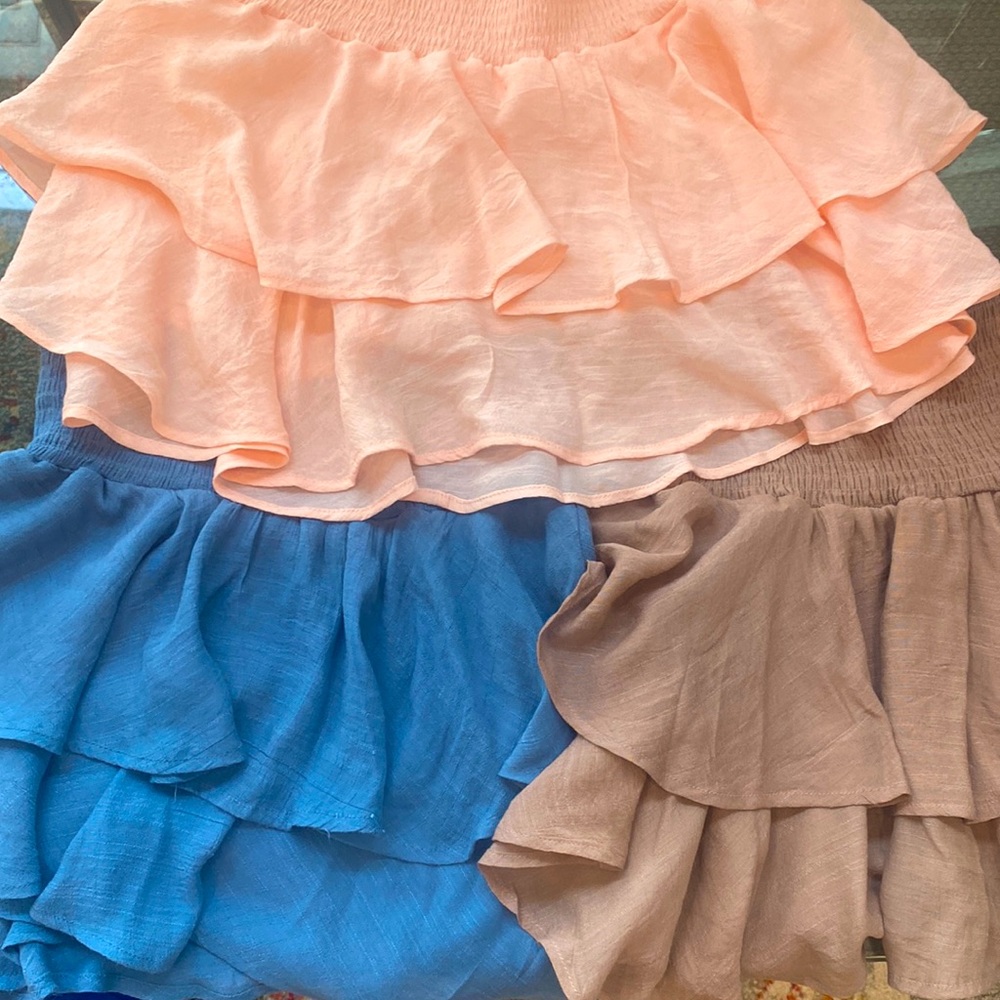 SHEIN Bundle Of Three Mini High Waisted Two Tier Layer Flowing Skirts (juniors)